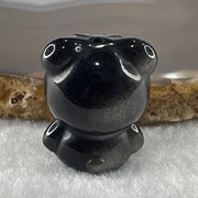Black Obsidian Labubu Charm Display 16.03g 29.8 by 22.6 by 20.0mm - Huangs Jadeite and Jewelry Pte Ltd
