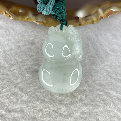 Type A Sky Blue Jadeite Pixiu on Hulu Pendent 13.48g 30.9 by 19.1 by 9.9 mm - Huangs Jadeite and Jewelry Pte Ltd