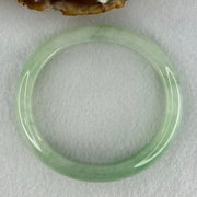Type A Semi Icy Bright Green Jadeite Oval Bangle Internal Diameter 54.4mm 40.37g 11.3 by 8.4mm (Slight Internal Lines) - Huangs Jadeite and Jewelry Pte Ltd