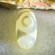 Natural Powerful Tibetan Old Oily Agate 3 Eyes Dzi Bead Heavenly Master (Tian Zhu) 三眼天诛 2.90g 20.5 by 9.8mm - Huangs Jadeite and Jewelry Pte Ltd