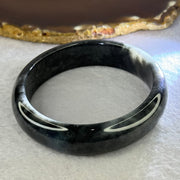 Type A Wuji Greyish Black Jadeite Bangle 72.38g Internal Diameter 60.4mm 16.2 by 8.4mm (Close to Perfect) - Huangs Jadeite and Jewelry Pte Ltd