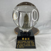 Natural Pyrite Golden Stone Spinning Ball in Crystal Display 1785.8g 96.5 by 170.0mm - Huangs Jadeite and Jewelry Pte Ltd