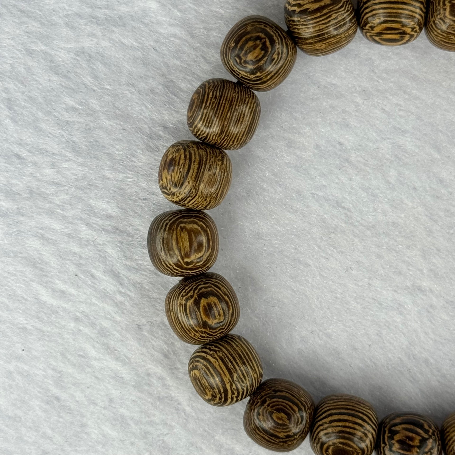 Natural Wenge Wooden Beads Bracelets 天然鸡翅木手链 9.34g 16.5cm 9.8mm 21 Beads - Huangs Jadeite and Jewelry Pte Ltd