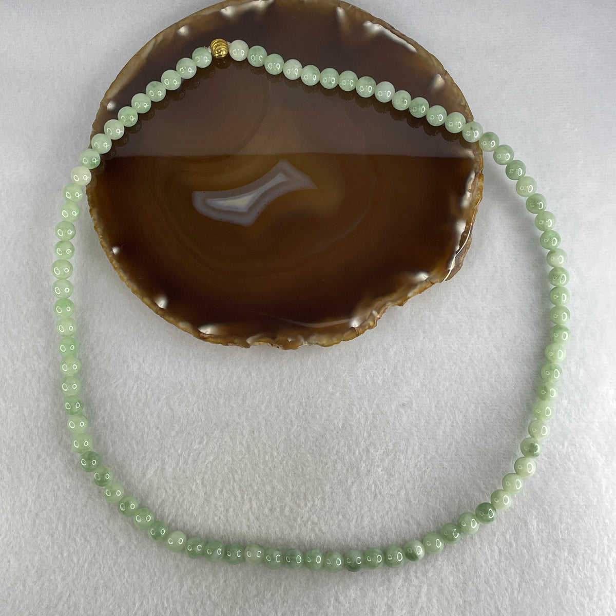 Natural Type A Light Apple Green Jadeite Beads Necklace | (72.30g | 62cm | 8.2mm | 82 Beads | Heart Chakra Radiance, Steady Wealth "Zheng Cai" Anchor & Feng Shui Prosperity Catalyst)