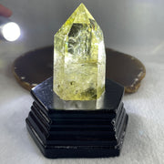 High Grade Natural Citrine Tower with Wooden Stand Display 270.15g 87.0 by 78.0 by 109.2mm - Huangs Jadeite and Jewelry Pte Ltd