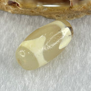 Natural Powerful Tibetan Old Oily Agate Tiger Tooth Daluo Dzi Bead Heavenly Master (Tian Zhu) 虎呀天诛 2.93g 19.9 by 10.1mm - Huangs Jadeite and Jewelry Pte Ltd