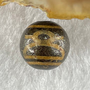 Natural Powerful Tibetan Old Oily Agate 5 Cai Shen Dzi Bead Heavenly Master (Tian Zhu) 1.47g 10.0 by 10.2mm - Huangs Jadeite and Jewelry Pte Ltd