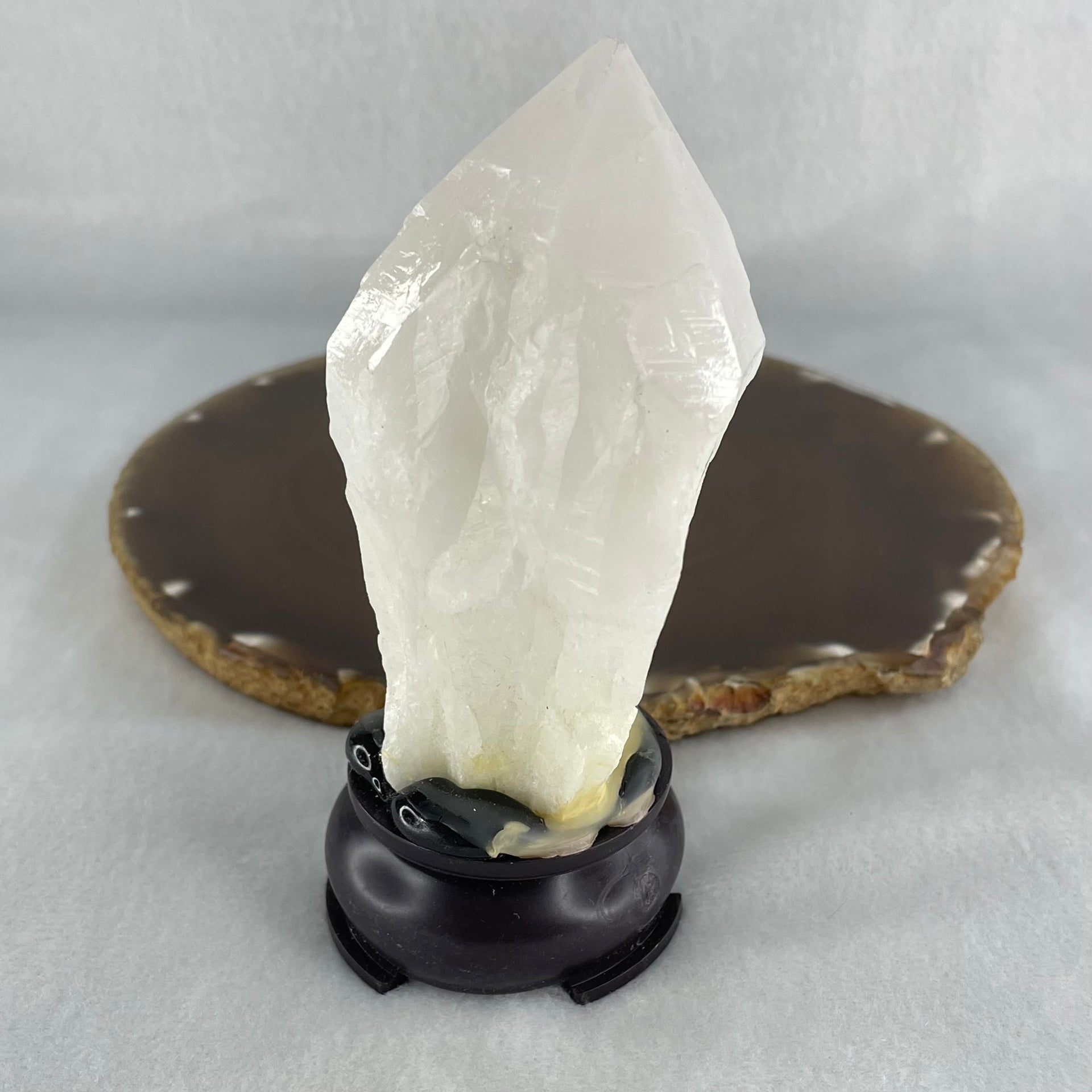 Natural Milky White Quartz Display 237.47g 55.9 by 47.1 by 108.9mm - Huangs Jadeite and Jewelry Pte Ltd