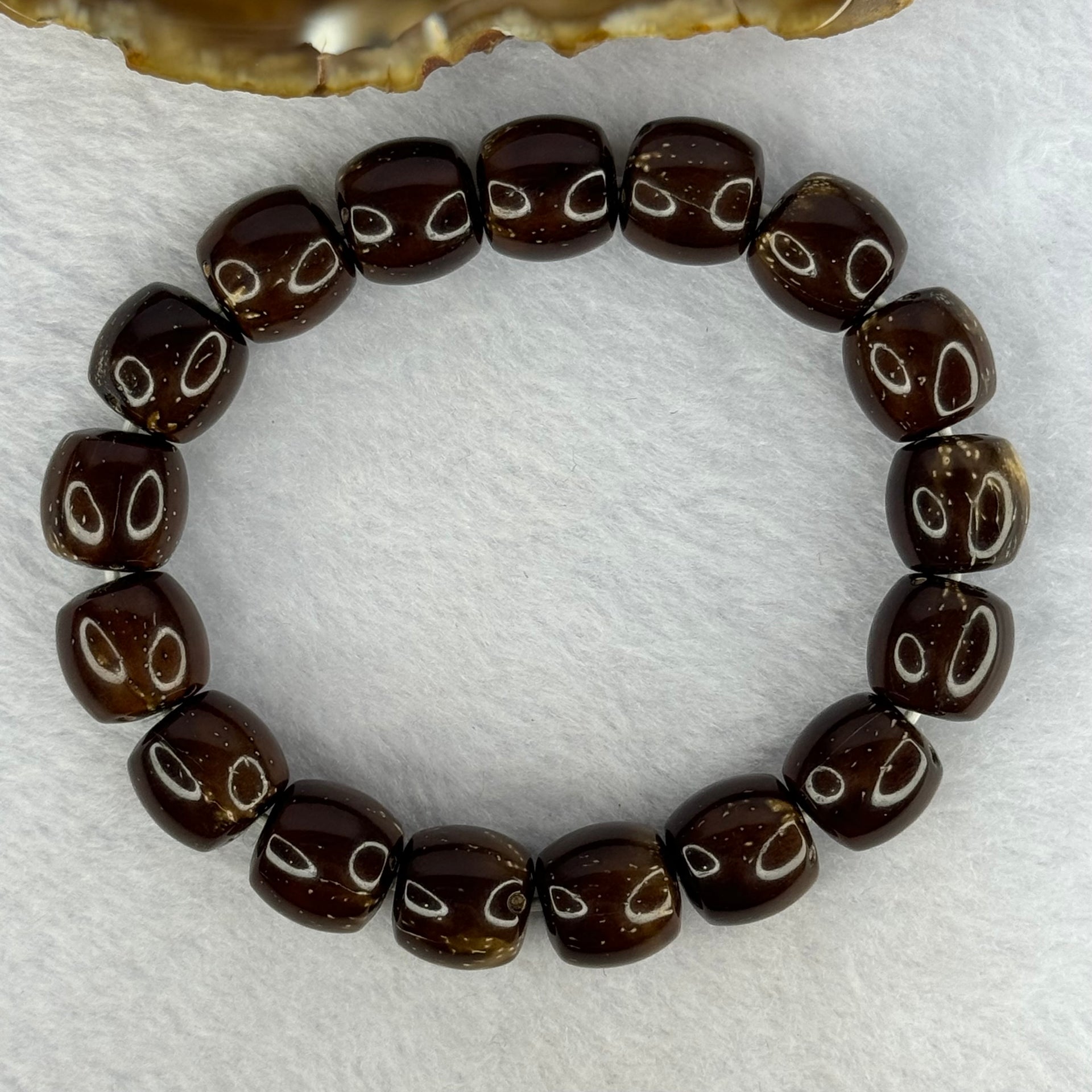 Old Bodhi Seed Beads Bracelet 紫金鼠手链 22.06g 18.5cm 11.8mm 17 Beads - Huangs Jadeite and Jewelry Pte Ltd