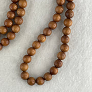 Certified Natural Sandalwood Beads Necklace 33.93g 84cm 8.1mm 111Beads - Huangs Jadeite and Jewelry Pte Ltd