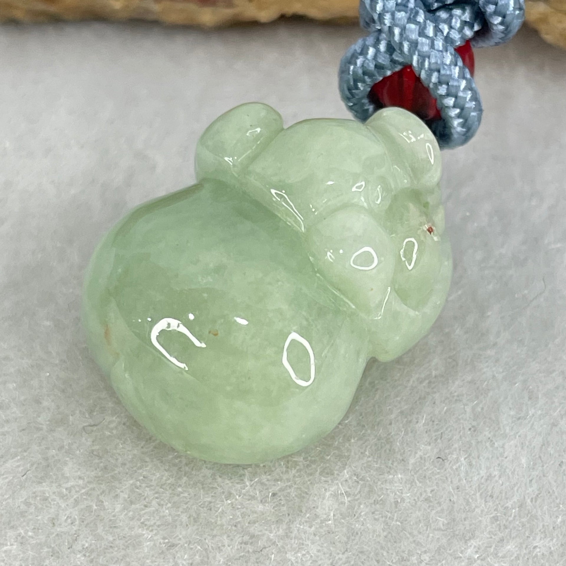Type A Green Jadeite Pig Pendant 10.29g 21.7 by 16.9 by 11.8mm - Huangs Jadeite and Jewelry Pte Ltd