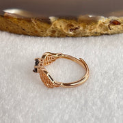 Natural Smoky Quartz in S925 Sliver Rose Gold Color Ring (Adjustable Size) 1.72g 4.7 by 4.7 by 3.0mm - Huangs Jadeite and Jewelry Pte Ltd