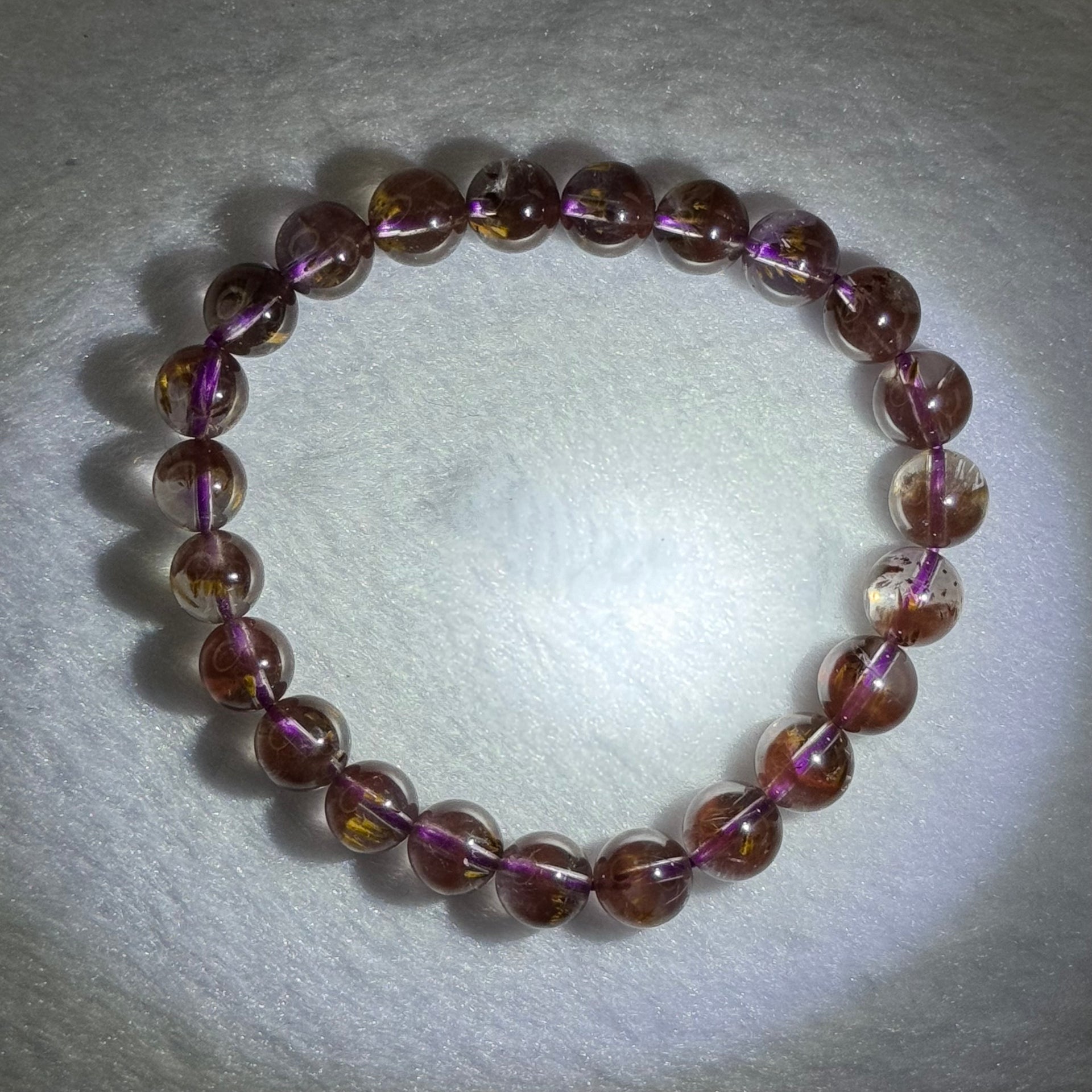 Very Good Natural Auralite 23 Bracelet 天然激光23手链 17.21g 15.5cm 8.4mm 23 Beads - Huangs Jadeite and Jewelry Pte Ltd