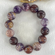 Above Average Grade Natural Amethyst Phantom Quartz Beads Bracelet 天然紫幽灵水晶手链 82.33g 17.5cm 16.4mm 14 Beads - Huangs Jadeite and Jewelry Pte Ltd