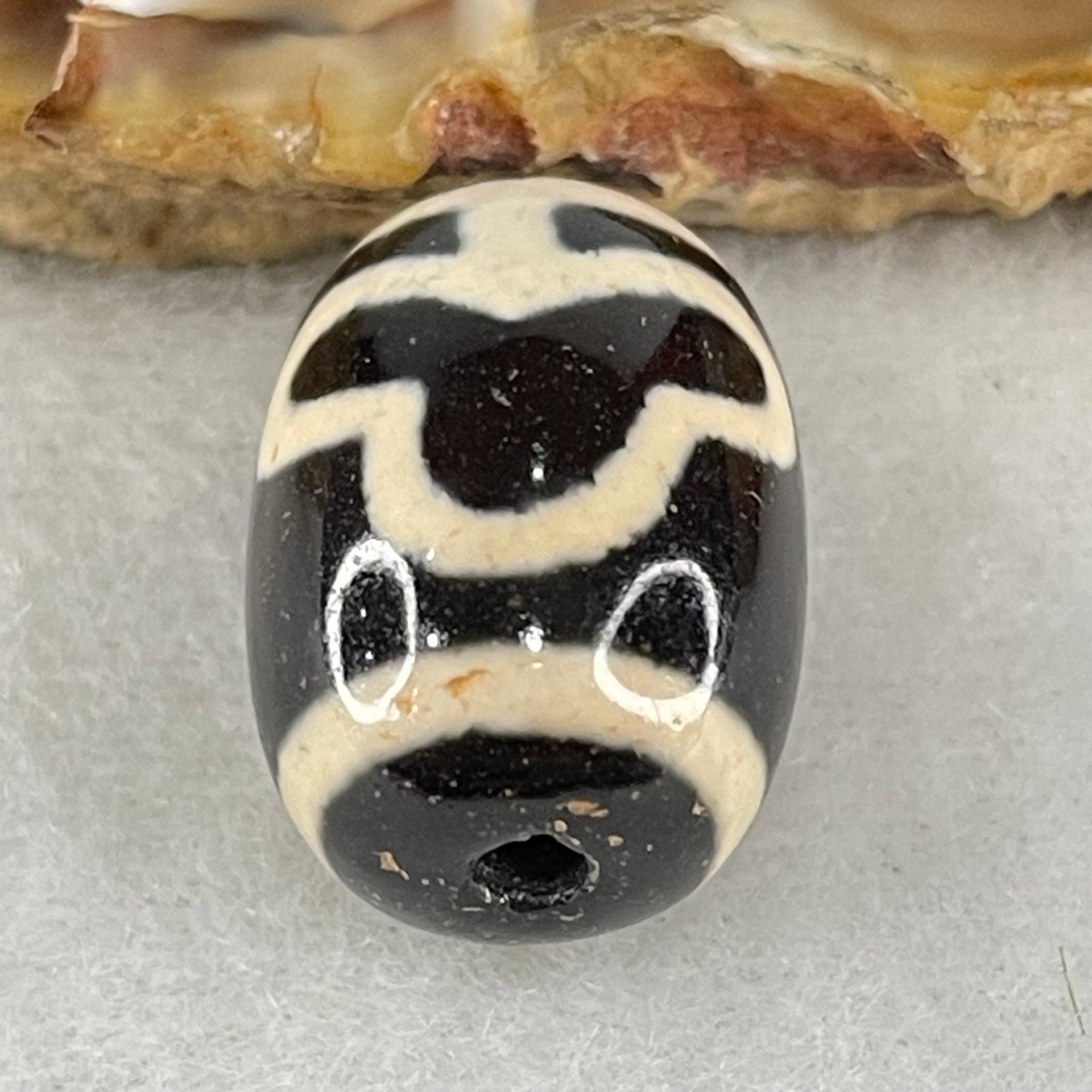 Natural Powerful Tibetan Old Oily Agate Double Bodhi Tree Dzi Bead Heavenly Master (Tian Zhu) 菩提树天珠 4.50g 17.9 by 12.8mm - Huangs Jadeite and Jewelry Pte Ltd