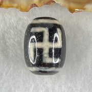 Natural Powerful Tibetan Old Oily Agate 1 Eye With Swastika Dzi Bead (Hotu Dzi) 4.29g 17.5 by 12.7mm - Huangs Jadeite and Jewelry Pte Ltd