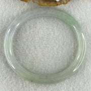 Type A Natural Light Green with Lavender Jadeite Oval Bangle 35.99g Inner Diameter 53.9mm 8.2 by 7.7mm (Very Very Slight Internal Line) - Huangs Jadeite and Jewelry Pte Ltd