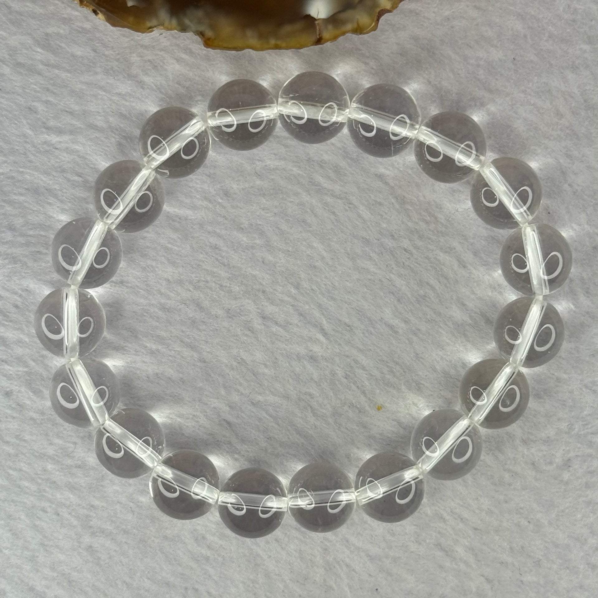 Natural Clear Quartz Bracelet 天然白水晶手链 30.67g 17cm 10.6mm 19 Beads - Huangs Jadeite and Jewelry Pte Ltd