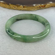Type A Green Piao Hua Jadeite Bangle Internal Diameter 54.3mm 35.82g 9.9 by 7.5mm (Slight External Line) - Huangs Jadeite and Jewelry Pte Ltd