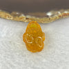Natural Amber 3 Legged Toad on Prosperity Coins Pendant 3.43g 23.8 by 17.0 by 15.7mm - Huangs Jadeite and Jewelry Pte Ltd