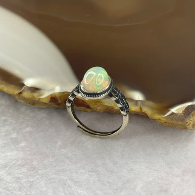 Opal 7.0 by 8.8 by 5.5 mm (estimated) in 925 Silver Ring 2.06g - Huangs Jadeite and Jewelry Pte Ltd