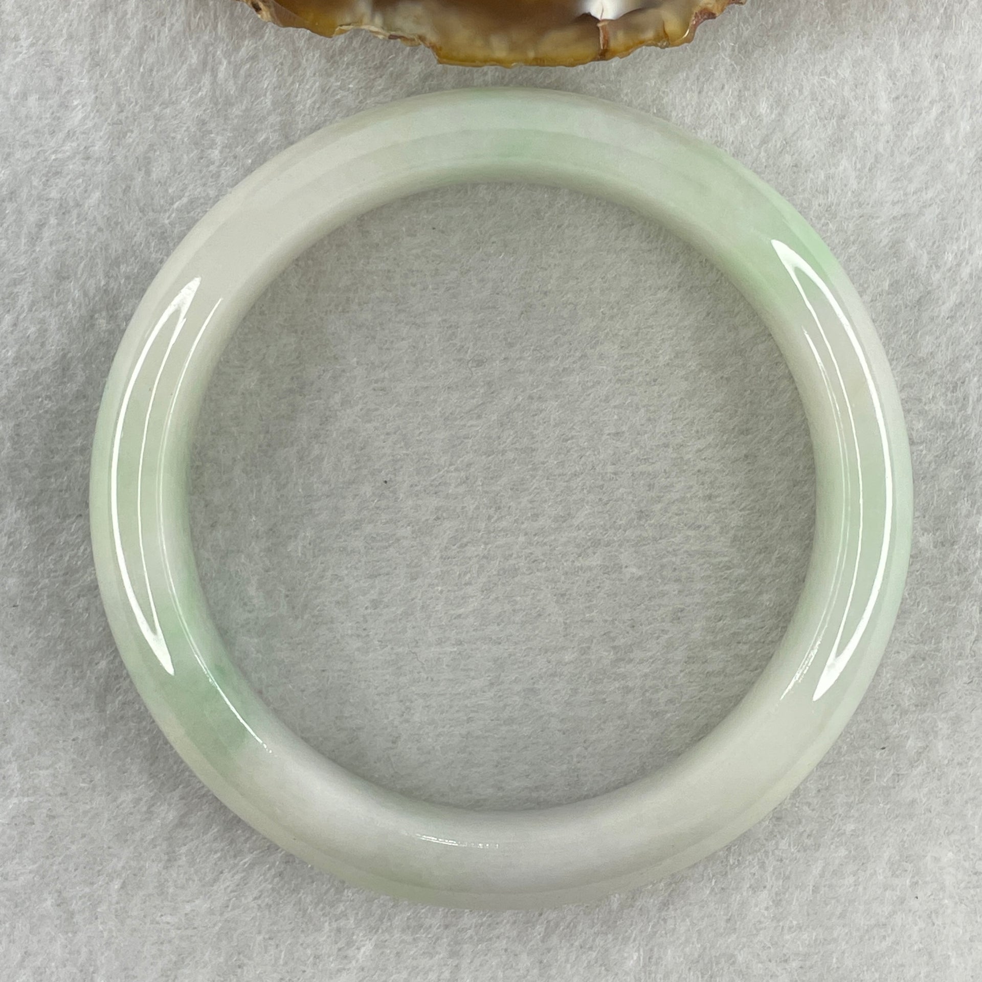 Type A Natural Light Green with Faint Lavender Jadeite Bangle 68.40g Inner Diameter 58.0mm 15.2 by 8.8mm (Slight External Line) - Huangs Jadeite and Jewelry Pte Ltd