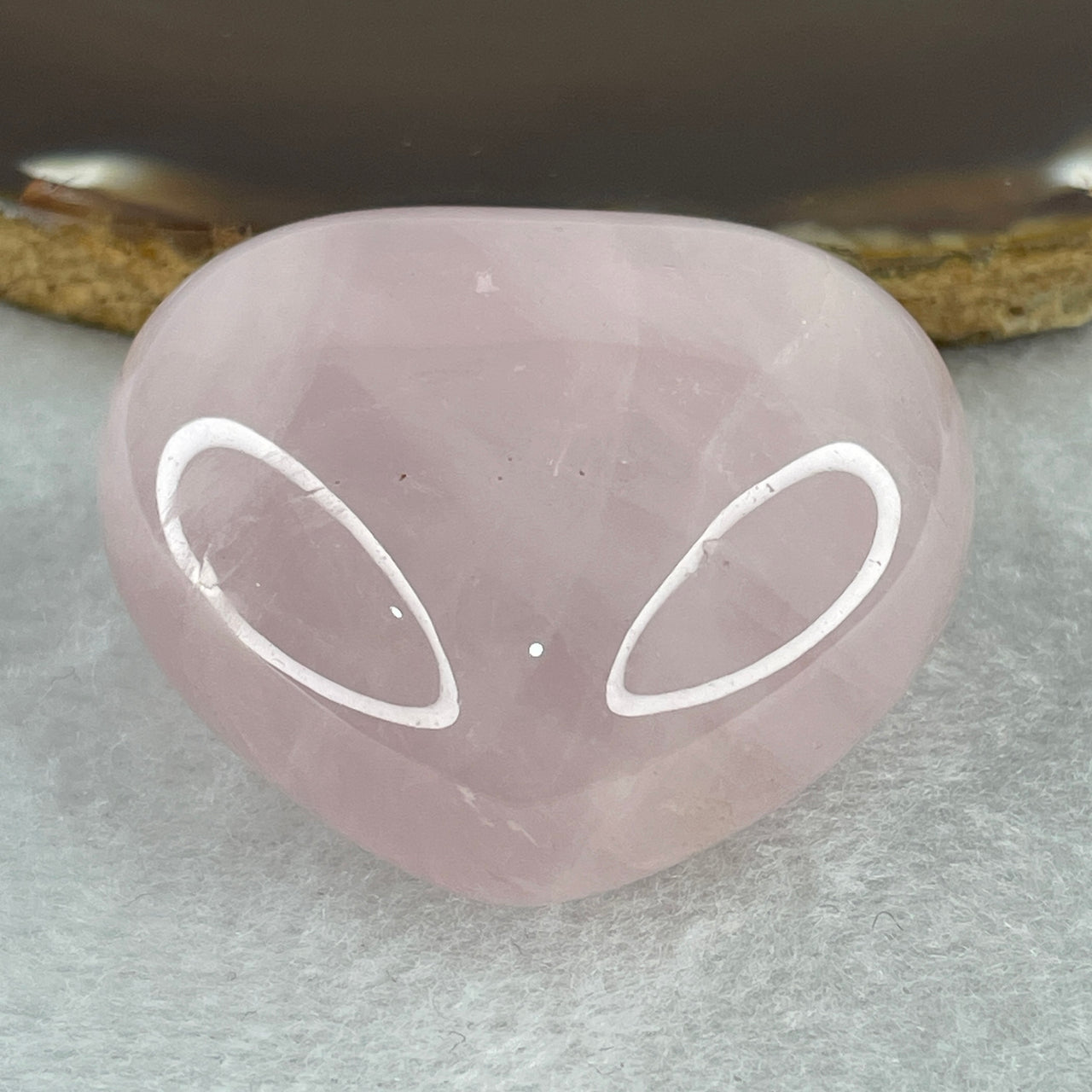 Average Grade Natural Rose Quartz Heart Shape Display 68.59g 43.0 by 44.8 by 25.4mm