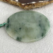 Natural Type A Green with Brownish and Dark Green Piao Hua Jadeite Round Wu Shi Pai Pendant 30.48g 57.9 by 2.9mm - Huangs Jadeite and Jewelry Pte Ltd