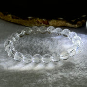 Natural Clear Quartz Beads with Inscription Bracelet 17.96g 16.5cm 8.4mm 23 Beads - Huangs Jadeite and Jewelry Pte Ltd