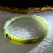 Type A Light Green and Spicy Green and Yellow Jadeite Bangle 20.99g Internal Diameter 58.9mm 6.3 by 6.6mm (Very Slight Internal Line) - Huangs Jadeite and Jewelry Pte Ltd