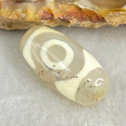 Natural Powerful Tibetan Old Oily Agate 3 Eyes Dzi Bead Heavenly Master (Tian Zhu) 三眼天诛 2.88g 19.8 by 9.9mm - Huangs Jadeite and Jewelry Pte Ltd