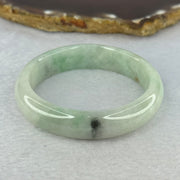 Type A Green With Grey Patch Jadeite Bangle 40.11g Internal Diameter 49.0mm 12.6 by 7.3mm (External Line) - Huangs Jadeite and Jewelry Pte Ltd