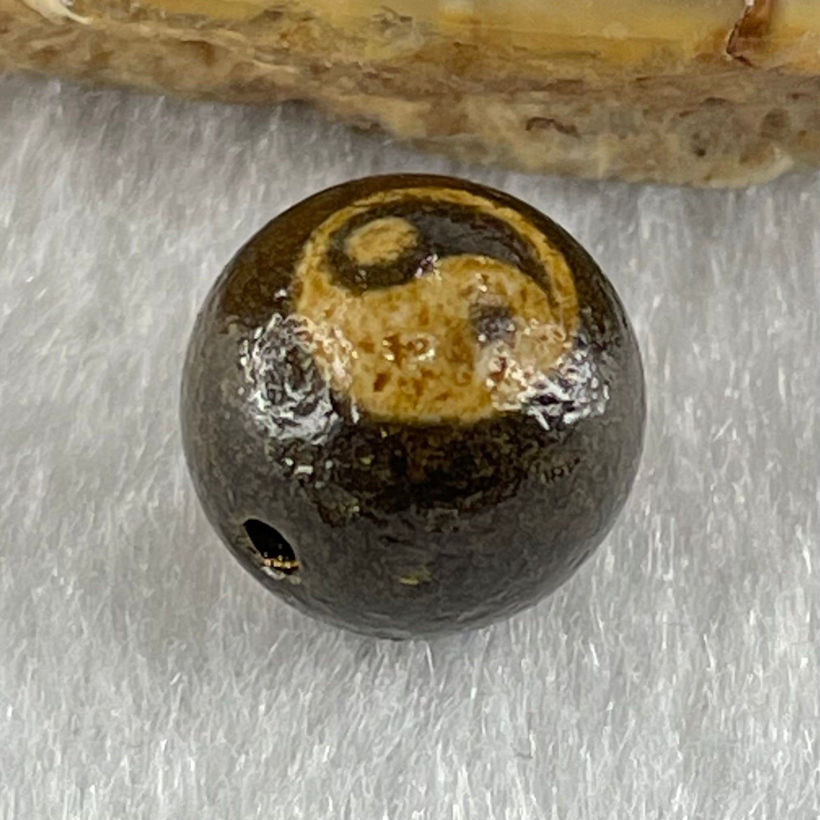 Natural Powerful Tibetan Old Oily Agate Yin Yang Bead Heavenly Master (Tian Zhu) 1.44g 10.0 by 10.3mm - Huangs Jadeite and Jewelry Pte Ltd