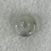 Type A Semi Icy Light Green With Wuji Grey Spots Jadeite Ping An Kou Donut Pendant 2.29g 13.7 by 6.0mm - Huangs Jadeite and Jewelry Pte Ltd