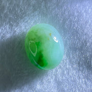 Type A Light Green and Spicy Green Piao Hua Jadeite Cabouchon Stone For Setting 3.88g 17.5 by 14.3 by 8.7mm - Huangs Jadeite and Jewelry Pte Ltd