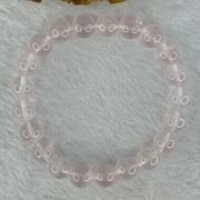 Natural Rose Quartz Beads Bracelet 天然玫瑰石英珠手链 25.93g 16.5cm 9.9mm 21 Beads - Huangs Jadeite and Jewelry Pte Ltd