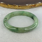 Type A Green Piao Hua Jadeite Bangle Internal Diameter 54.3mm 35.82g 9.9 by 7.5mm (Slight External Line) - Huangs Jadeite and Jewelry Pte Ltd