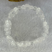Natural Clear Quartz 9 Tail Fox Bracelet 39.45g 17cm 21.6 by 19.0 by 8.0mm 8pcs - Huangs Jadeite and Jewelry Pte Ltd