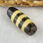 Natural Powerful Tibetan Old Oily Agate 3 Lines Dzi Bead Heavenly Master (Tian Zhu) 三行天诛 5.80g 29.2 by 11.2mm - Huangs Jadeite and Jewelry Pte Ltd