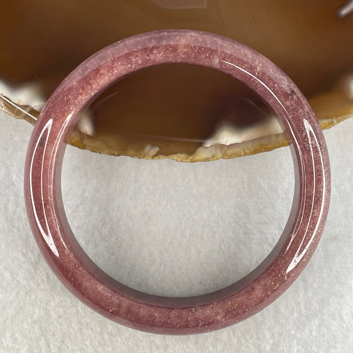 Natural Red Jasper Bangle | (41.11g | 54.2mm Inner Diameter | 12.6x8.8mm | Very Very Slight Internal Line | Grounder, Courage, Physical Stamina & Protective Energy)