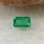 Natural Colombia Vivid Green Emerald (Beryl) Cut-Cornered Rectangle Step cut 0.45ct 5.7 by 3.6 by 2.5mm - Huangs Jadeite and Jewelry Pte Ltd