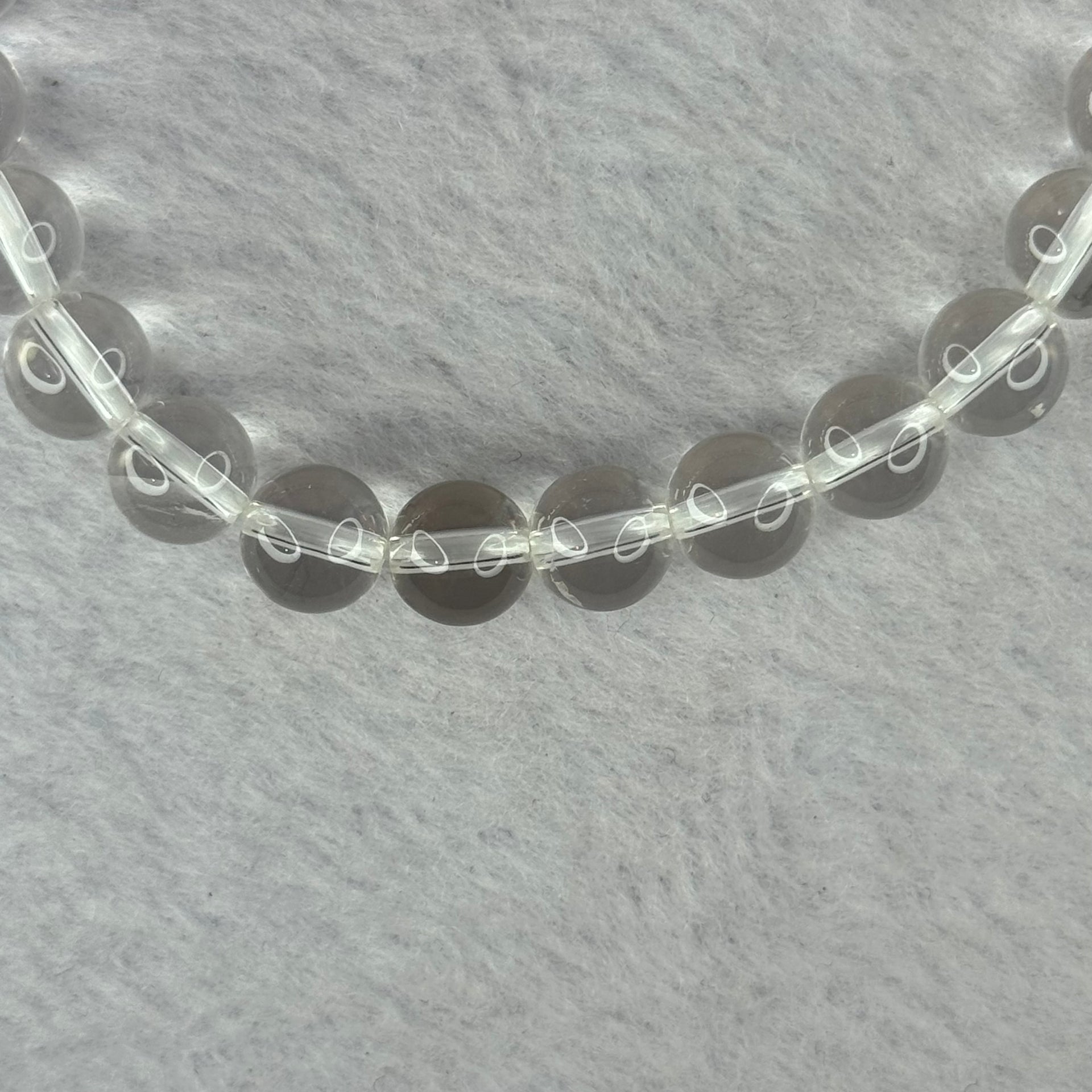 Natural Clear Quartz Bracelet 天然白水晶手链 18.61g 16.5cm 8.4mm 24 Beads - Huangs Jadeite and Jewelry Pte Ltd