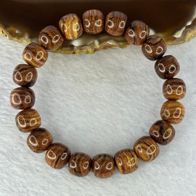 Natural Hainan Huang Huali Rosewood Beads Bracelet 天然海南黄花梨手链 9.94g 17cm 10.9mm 20 Beads - Huangs Jadeite and Jewelry Pte Ltd