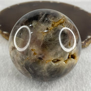 Natural Black Moonstone Ball with Clear Acrylic Display 443.95g 69.0 by 90.0mm - Huangs Jadeite and Jewelry Pte Ltd