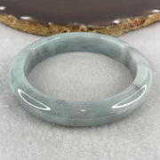 Certified Natural Type A Light Green & Wuji Grey Piao Hua Jadeite Bangle | 58.7mm Inner Diameter (58.04g 11.9x8.4mm | Close to Perfect Grade | Yin-Yang Balance & Grounding Shield) - Huangs Jadeite and Jewelry Pte Ltd