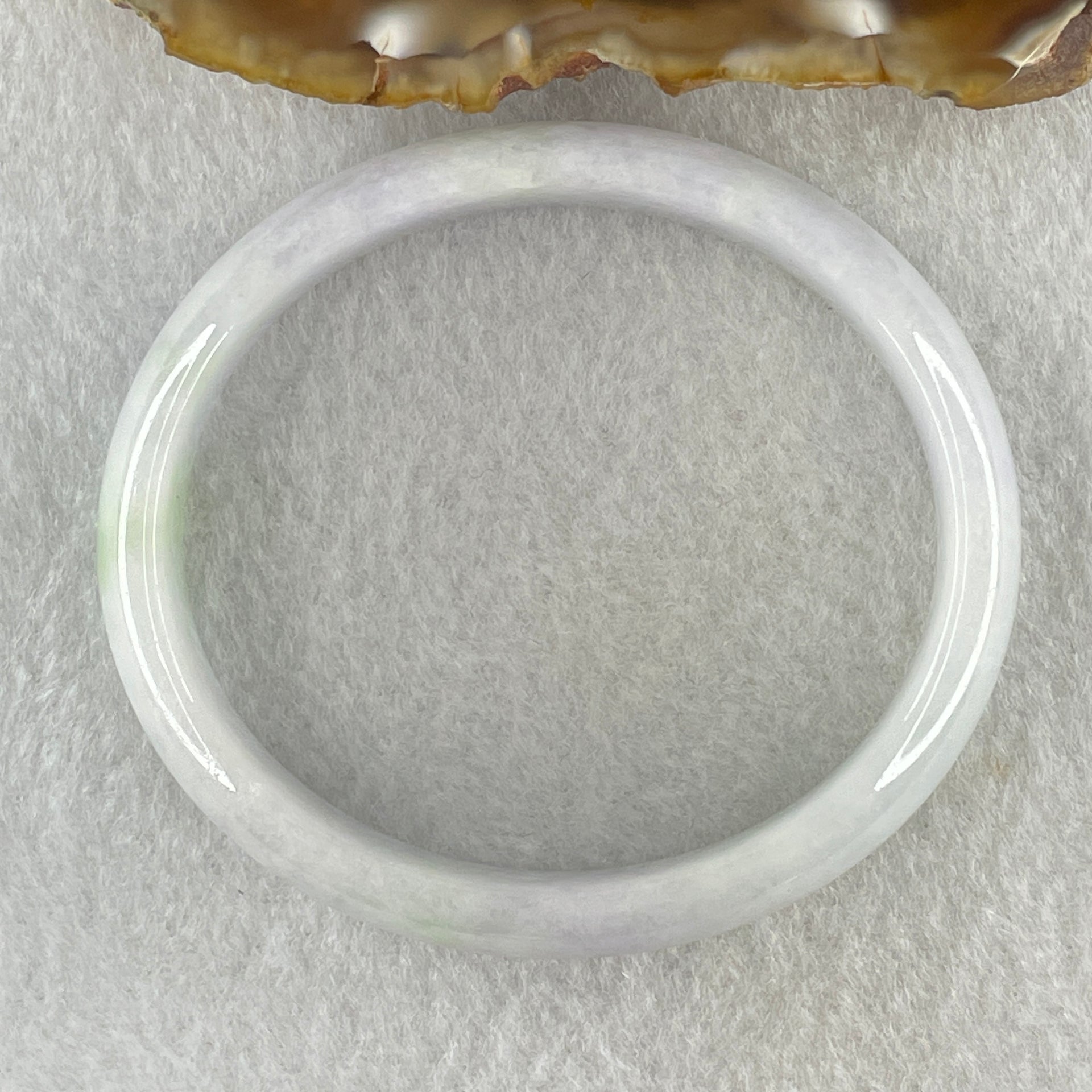 Natural Type A Light Lavender Light Green Jadeite Oval Bangle 30.82g Inner Diameter 54.5mm 11.5 by 6.4mm (Slight External Line) - Huangs Jadeite and Jewelry Pte Ltd