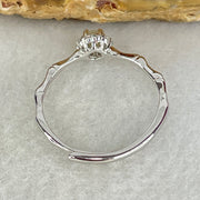 Type A Semi Icy Lavender Cabochon Jadeite in S925 Sliver Bamboo Ring (Adjustable Size) 1.05g 3.0 by 2.0mm - Huangs Jadeite and Jewelry Pte Ltd