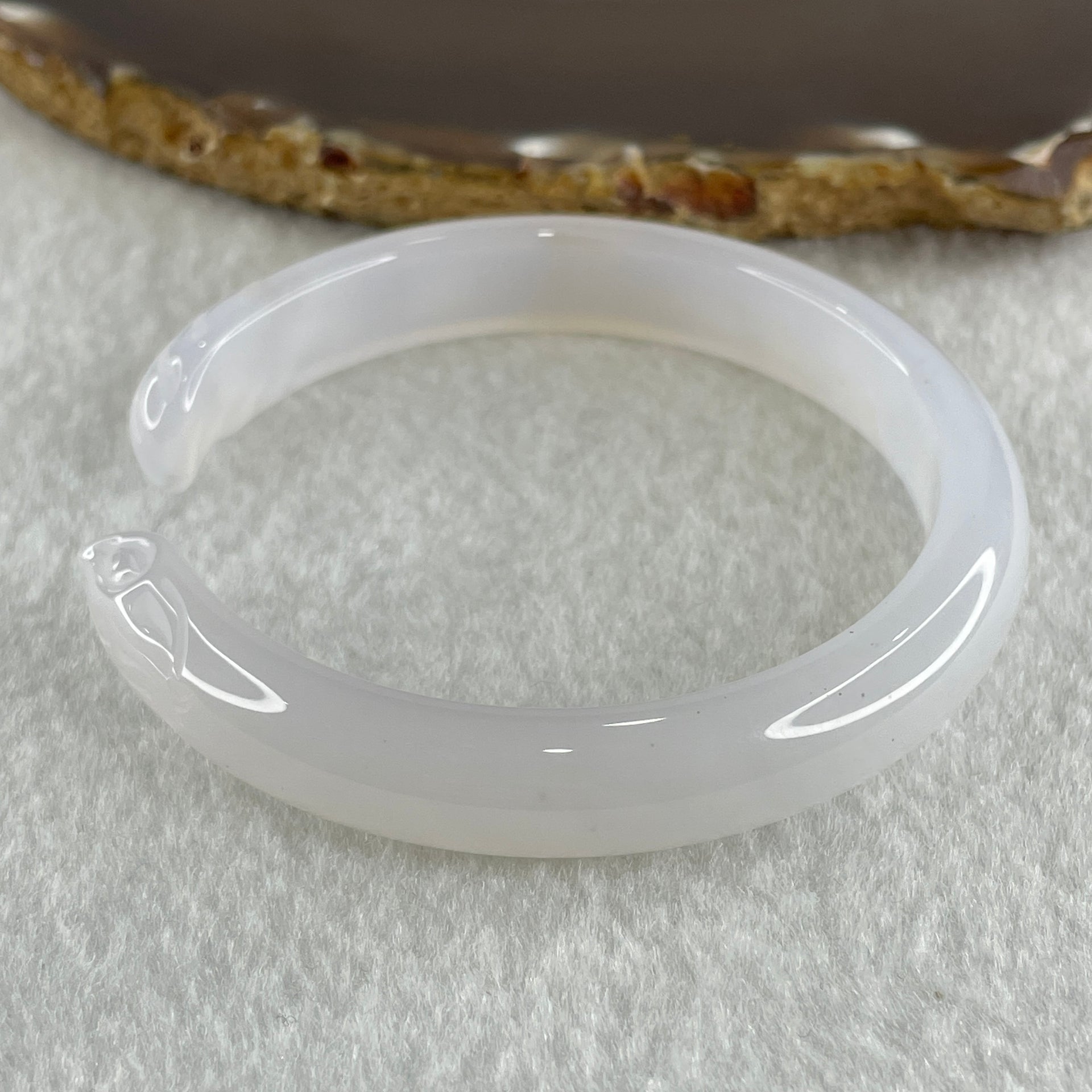 Natural Pinky Agate 9 Tail Fox Bangle 29.8g Internal Diameter 58.7mm 10.8 by 7.2mm - Huangs Jadeite and Jewelry Pte Ltd