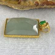 Certified Type A Icy Jade Jadeite Wu Shi Pai Jade Jadeite 18k Yellow Gold 4.11g 35.3 by 12.6 by 5.9mm - Huangs Jadeite and Jewelry Pte Ltd
