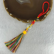 Type A Light Green Lavender Jadeite Ping An Kou Donut Charm Display 8.12g 16.6 by 6.6mm - Huangs Jadeite and Jewelry Pte Ltd